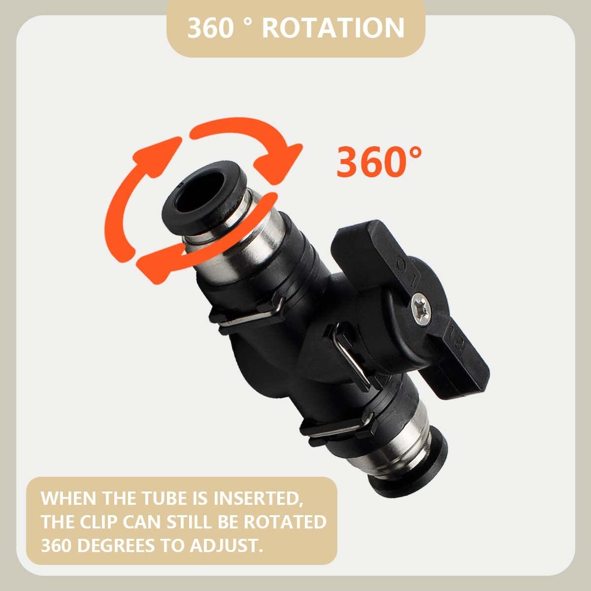 Water Fed Pole Control Valve Push Fit For 4mm~16mm Hoses Push Fit Tap Pneumatic