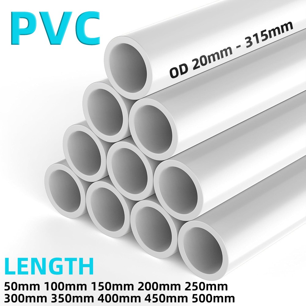 20-315mm White PVC Round Tube / Rigid Pipe Length 5cm – 50cm Durable Plastic