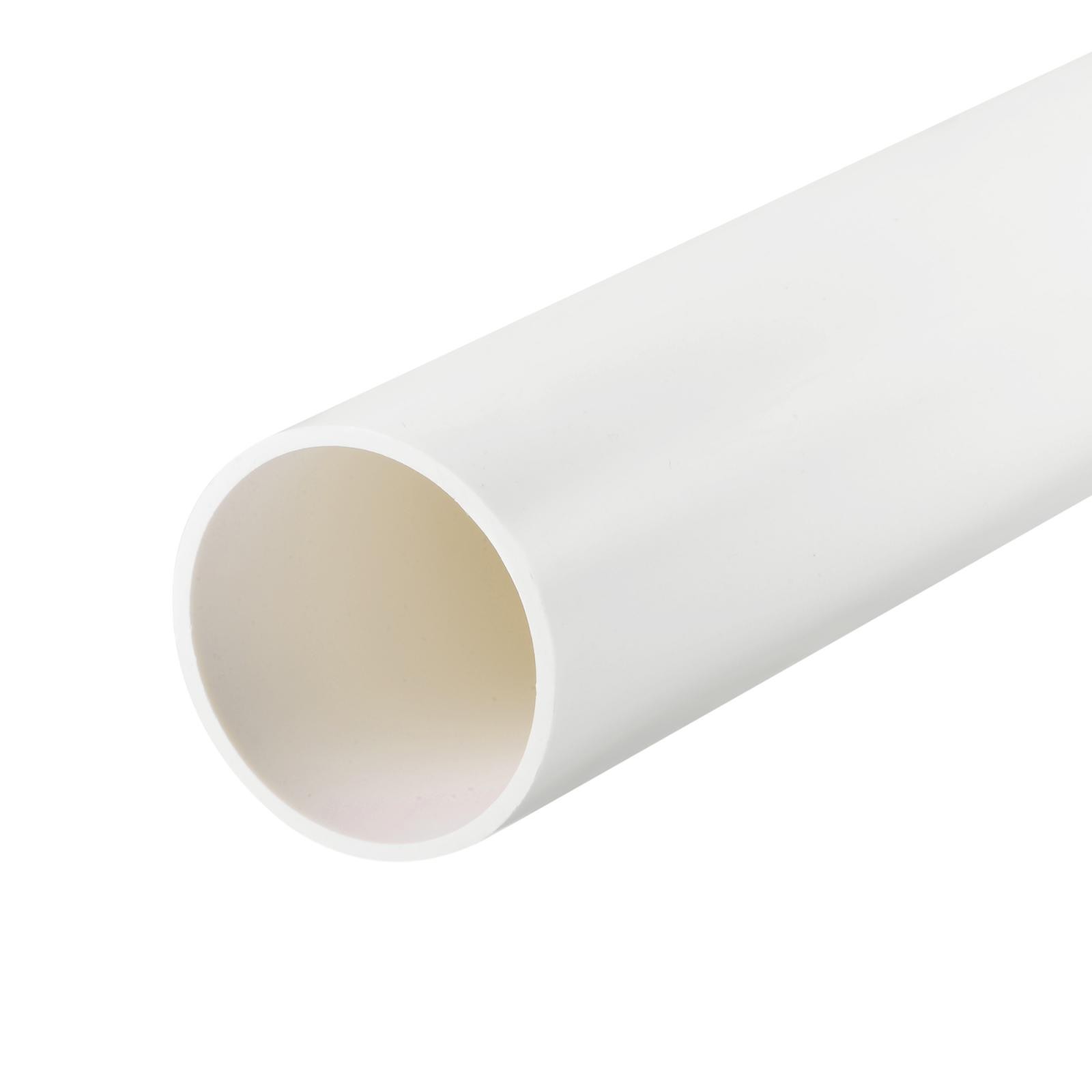 PVC rigid round tube 45.2mm ID 50mm OD 500mm white high impact