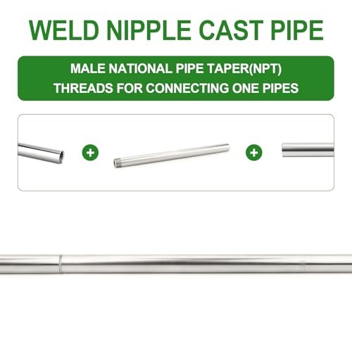 1PCS 304 Stainless Steel Pipe Fittings, 1/2″ NPT*Weld(1pcs) 16″(400mm)Length