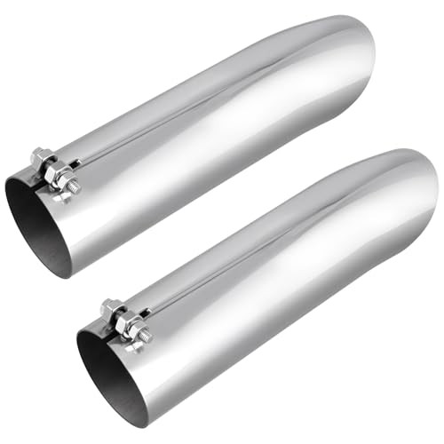 2Pack 2.25 Inch Turn Down Exhaust Tip, Stainless Steel Exhaust Pipe Tip for
