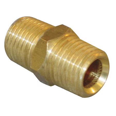 Zoro Select 8010-08-08 Hex Nipple Chrome Plated Brass Hex Nipple, 1/2 In Male,
