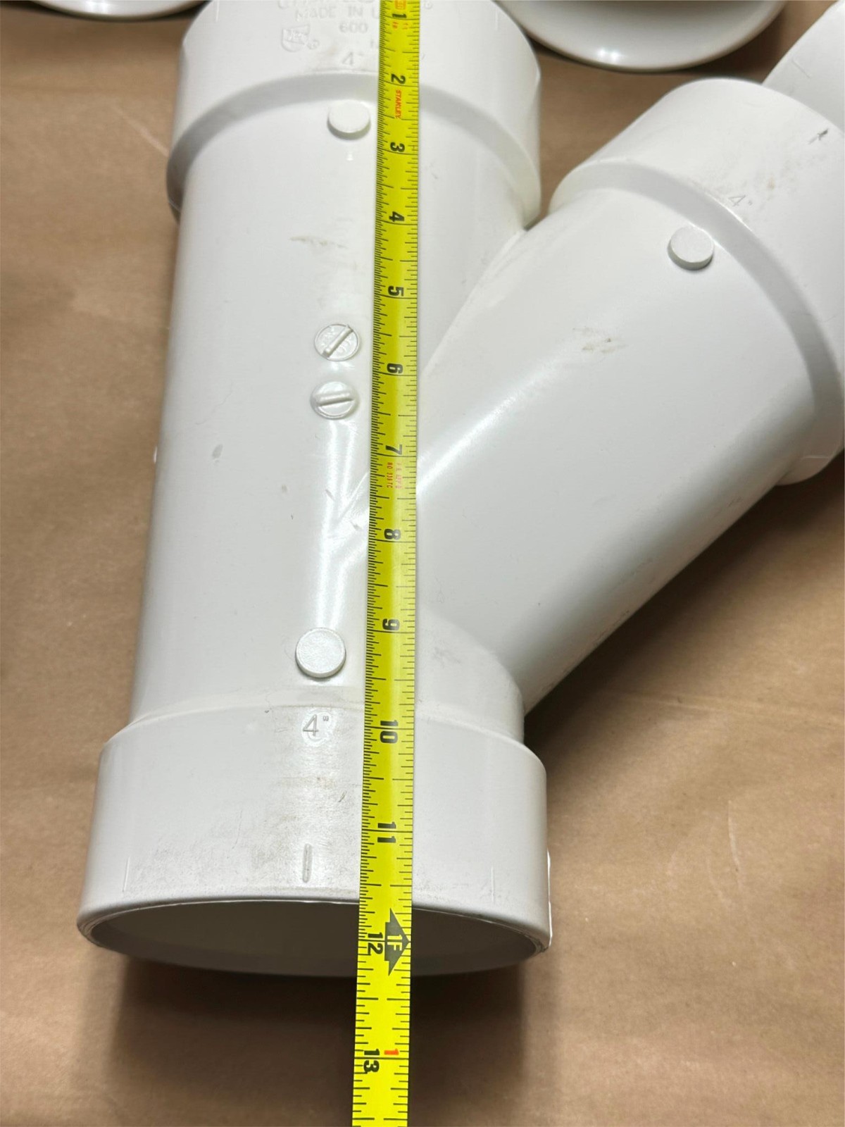 5x 4in Charlotte Pipe DWV PVC WYE Y-Shaped Splitter Pipe Sanitary Tee