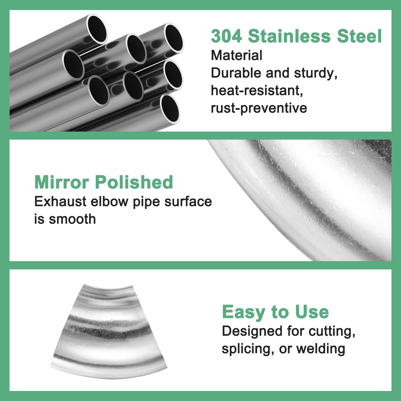 4-Pack OD 1.3 Inch 45 Degree Mandrel Bend Elbow, Thicken 1.5 mm Height 38 mm