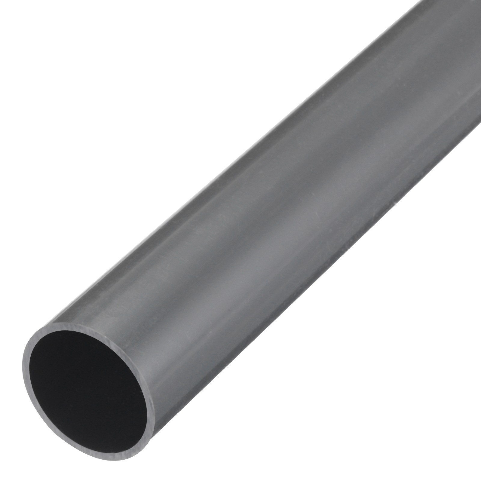 PVC Rigid Round Pipe 36.8mm ID 42mm OD 500mm Light Grey High Impact