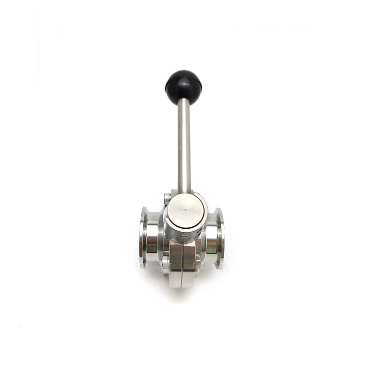 Sanitary Butterfly Valves Tri Clamp End Pull Handle 304SS