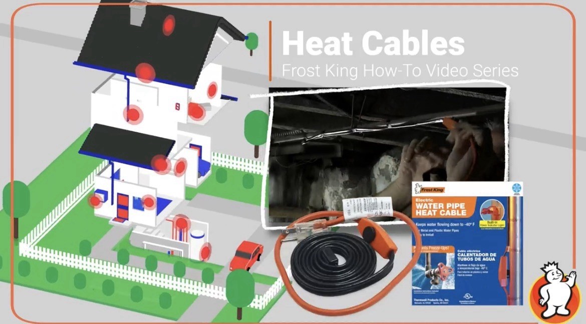 FROST KING Electric Water Pipe Heat Cable 12ft / -40F Degrees Freeze Protection