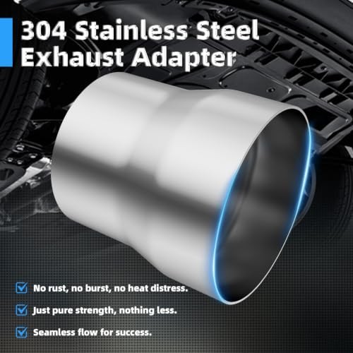 Universal 3.5″ ID to 4.0″ OD Exhaust Adapter Reducer, 304 Stainless Steel