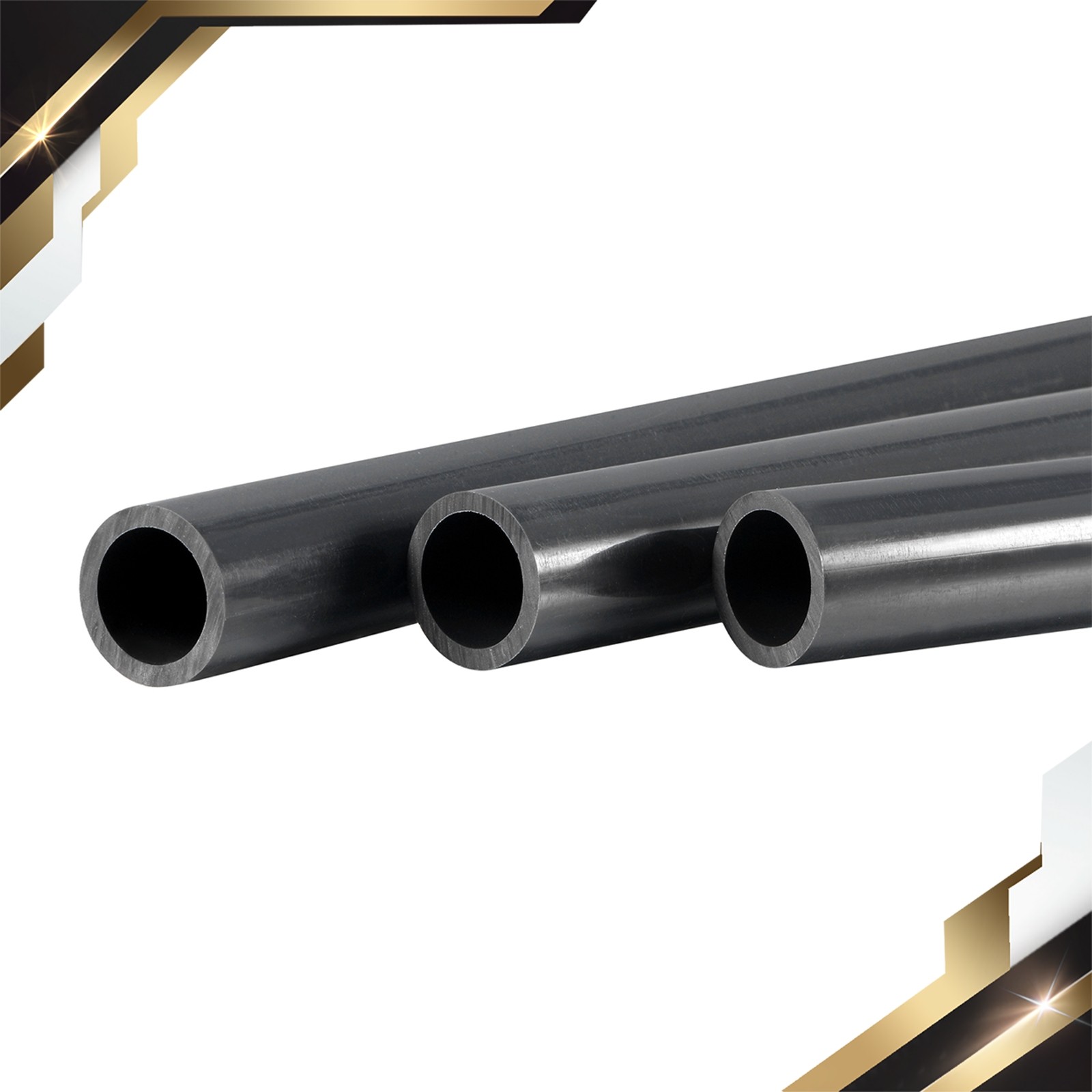 3pcs Pipe 15.5mm ID x 20mm OD 0.5m Rigid Water Pipe Drain Pipe Black