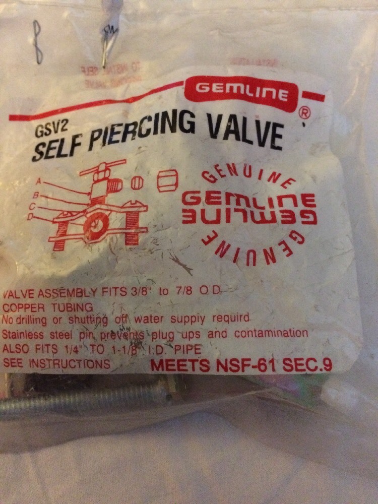 NEW Gemline Self Piercing Valve GSV2 Fits 3/8-7/8 Copper Tube 1/4-1 1/8 Pipe