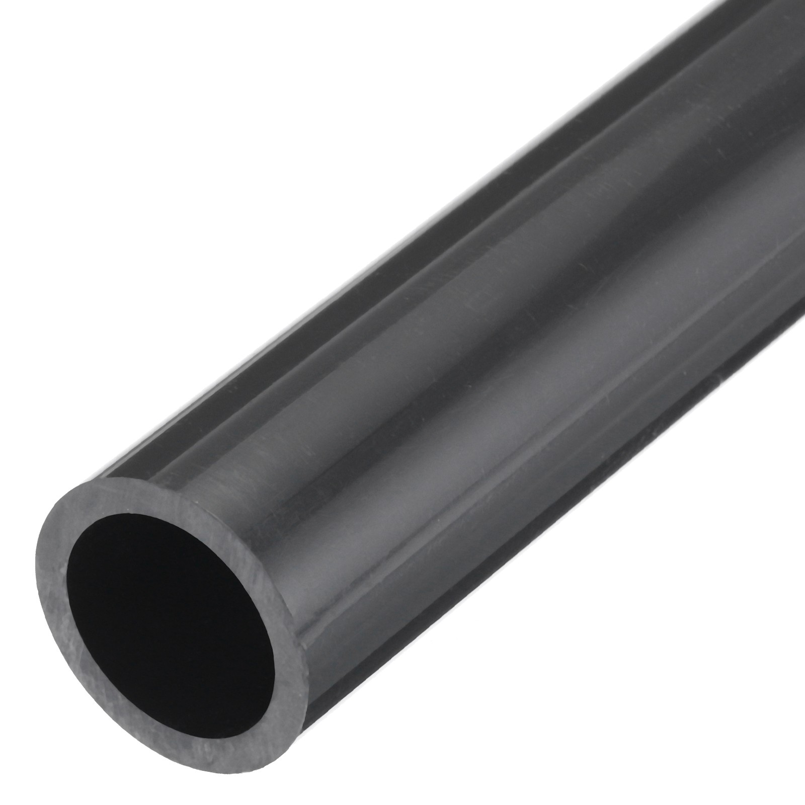 PVC Rigid Round Pipe 24.8mm ID 32mm OD 500mm Dark Grey High Impact