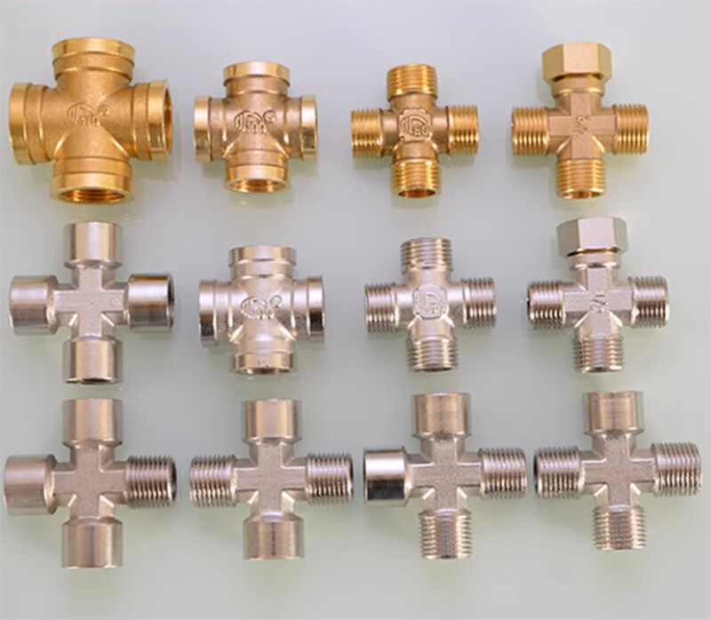 Brass Cross Equal Male/Female Thread 4-Way Connector Pipe Fitting 1/4″ 3/4″ BSP