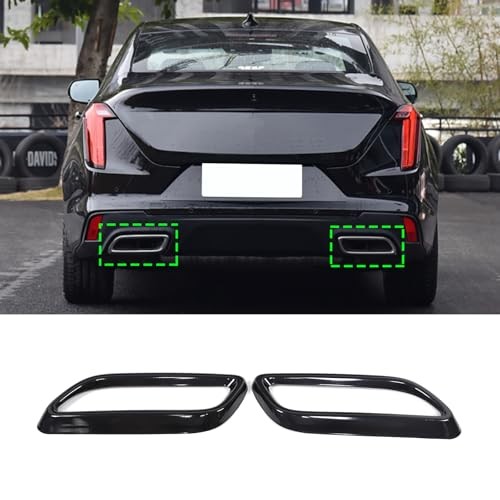 Tail Throat Exhaust Outputs Frame Cover Trim Compatible with 2020 Glossy Black