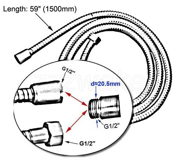 1/2″ Connection Oil Rubbed Bronze Standard Shower Head Bathroom Hose Pipe Zhh076