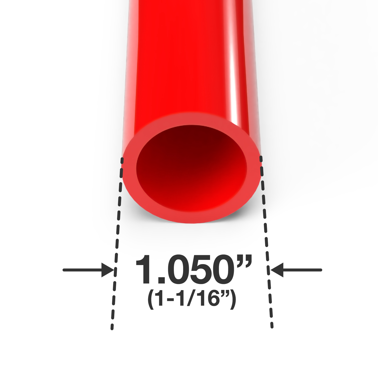 3/4 Sch 40 Furniture Grade PVC Pipe, 40″L, Red (3-PK), FORMUFIT-Made in US