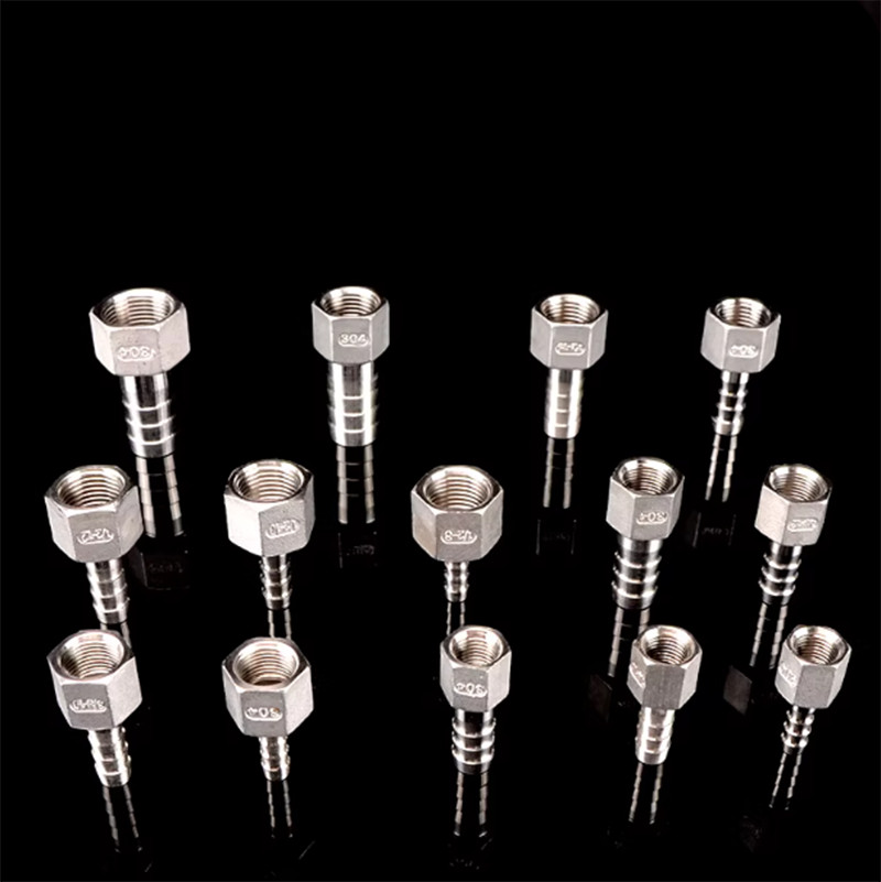 BSP 3/4″ 1/2″ 3/8″ Stainless Steel Female Fitting x Barb Hose Tail End Connector