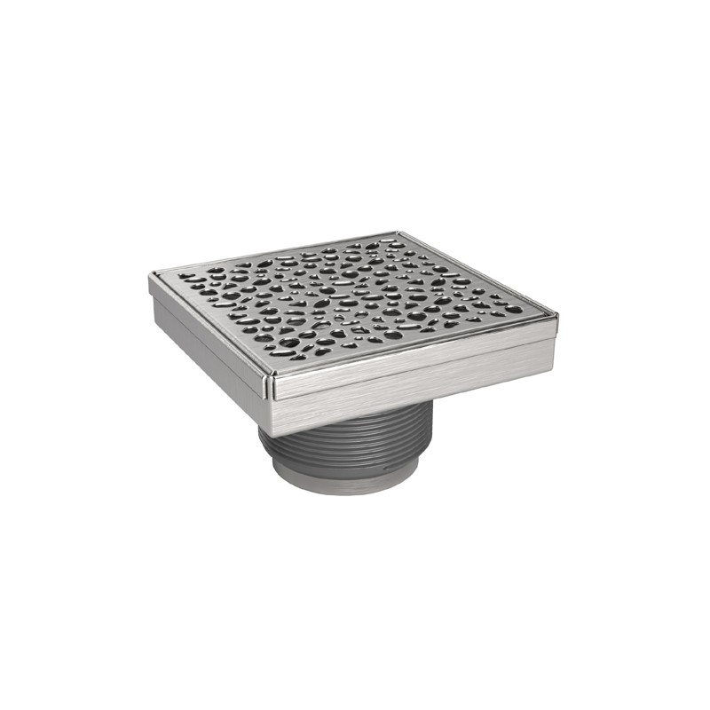 OATEY SD04BSST SquareDrain 4″ SS 12GPM 2″ Connection Stones Design