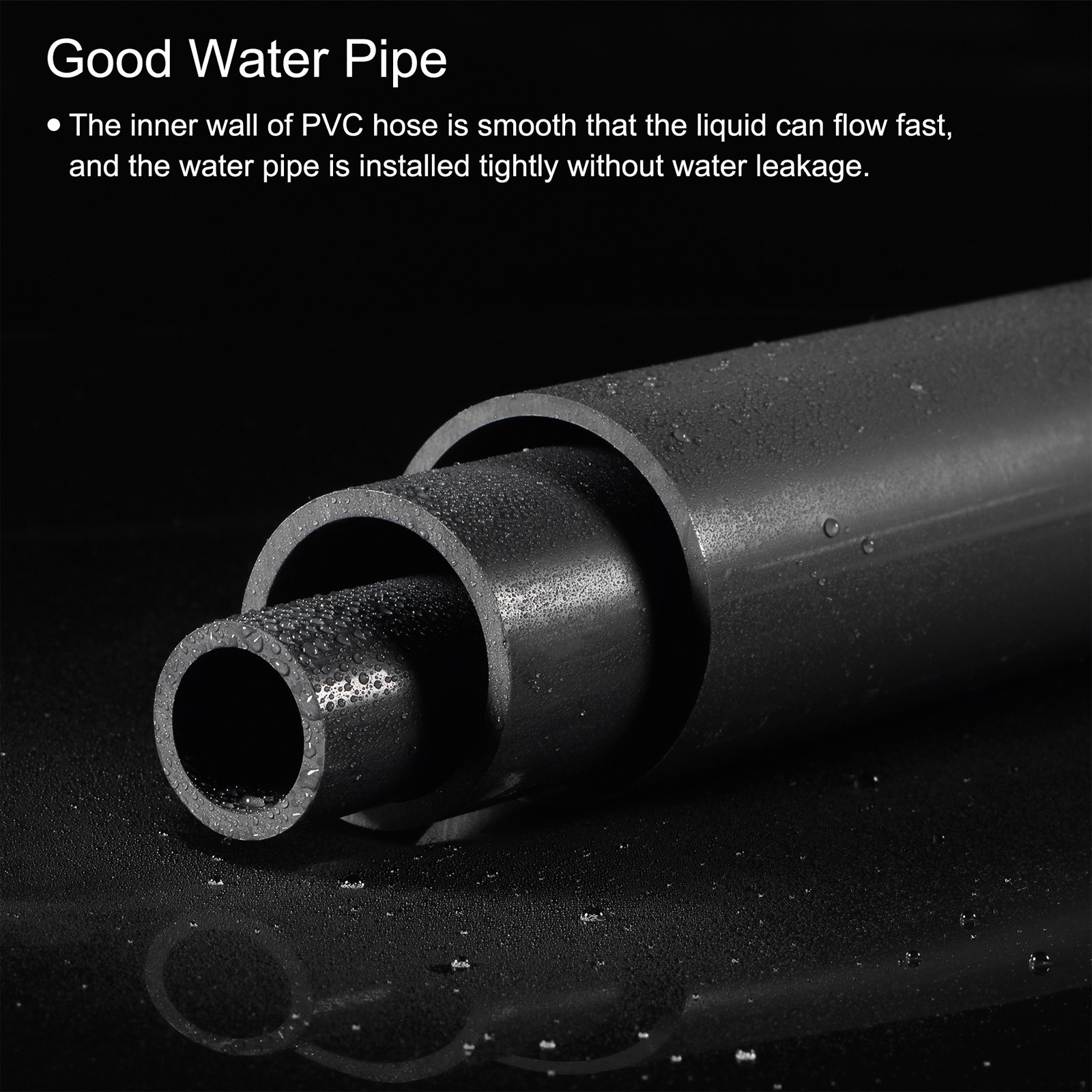 Rigid Round Pipe 8mm ID 10mm OD 500mm Dark Grey High Impact