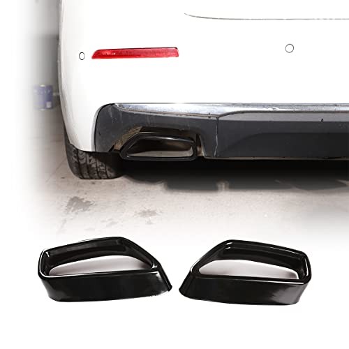 Stainless Steel Pipe Throat Exhaust Outputs Tail Frame Trim Cover 2Pcs Black