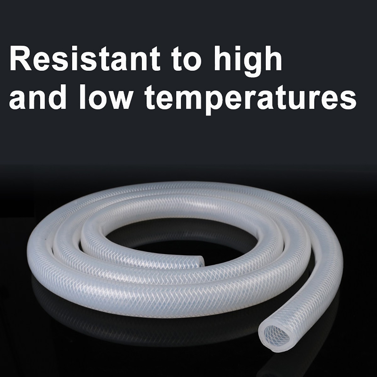 White/Red/Blue Braided PVC Vinyl Tubing Food Grade High Temp Round Hose ID4-32mm
