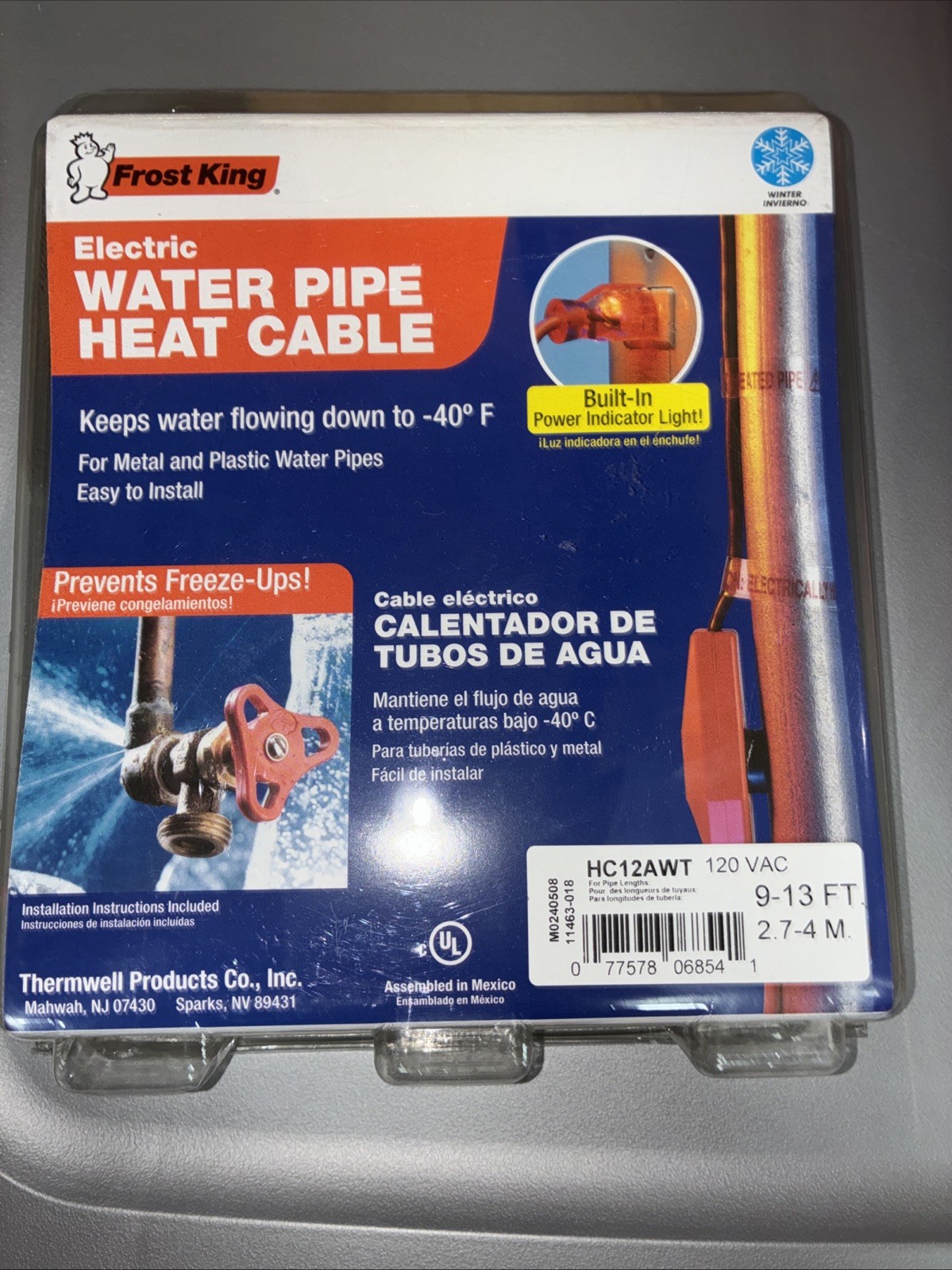 Frost King Water Pipe Heat Cable, Keep Your Hose Outlet From Freezing This Year.