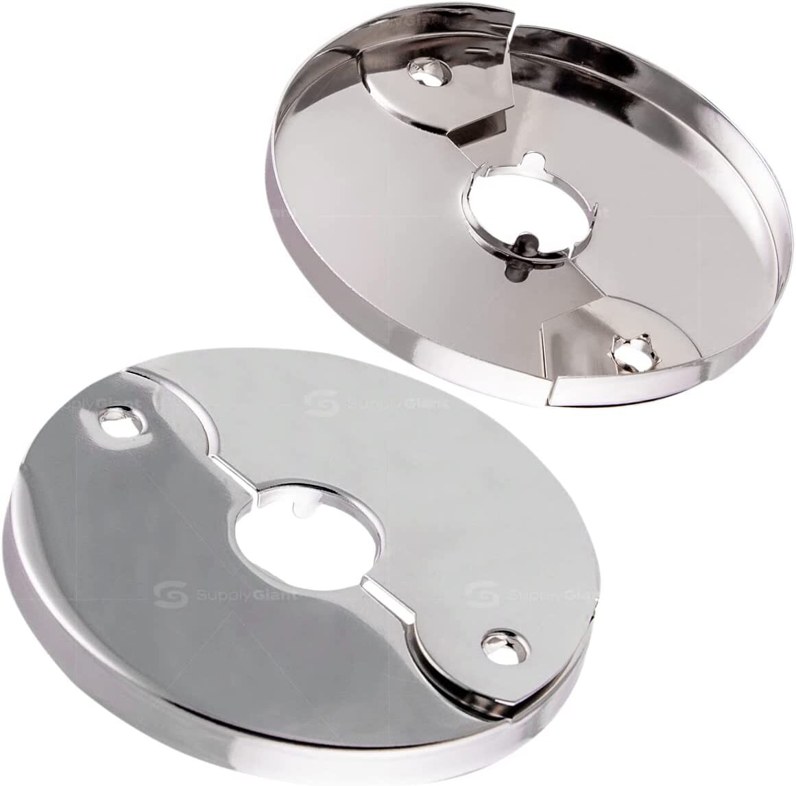 1″ IPS Floor/Ceiling Split Flange Escutcheon for Steel Pipes Chrome Plated, 12