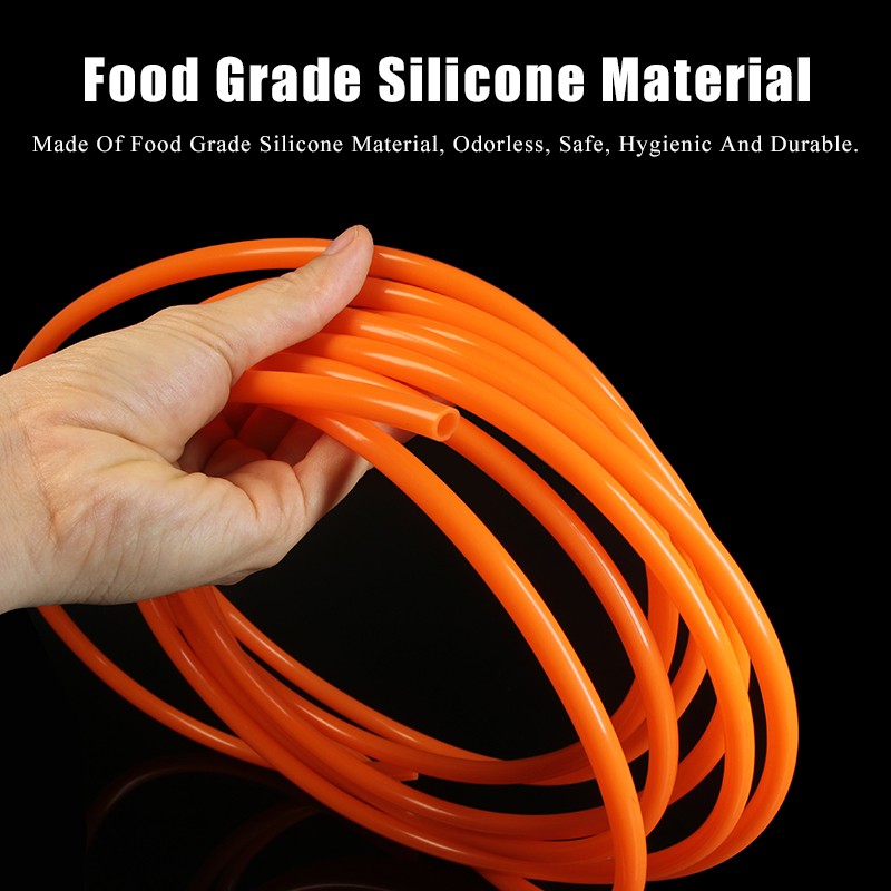 Reddish Orange Silicone Tube Food Grade Beer Milk Hose Pipe Soft Rubber 4-6mm