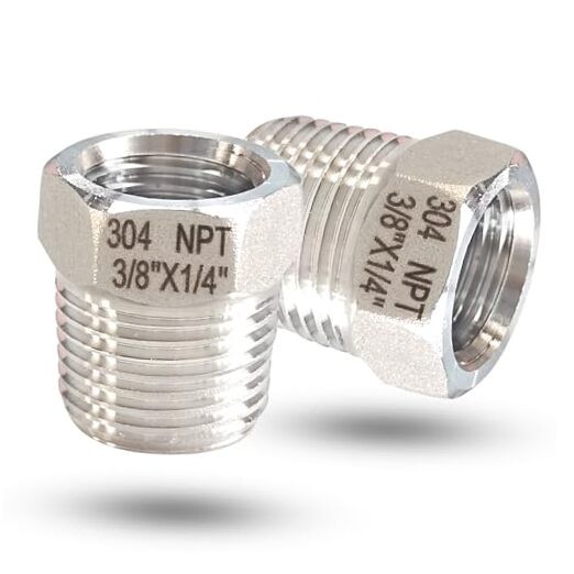 3/8″ NPT Male to 1/4″ NPT Female Reducer Bushing, 304 3/8mnpt x 1/4fnpt