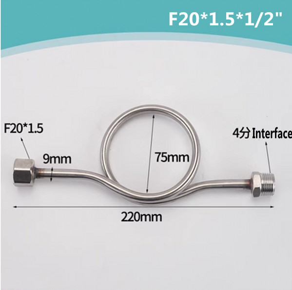 F14/20 Stainless Steel /Iron Pressure Gauge Buffer Pipe Elbow Joint Accessories