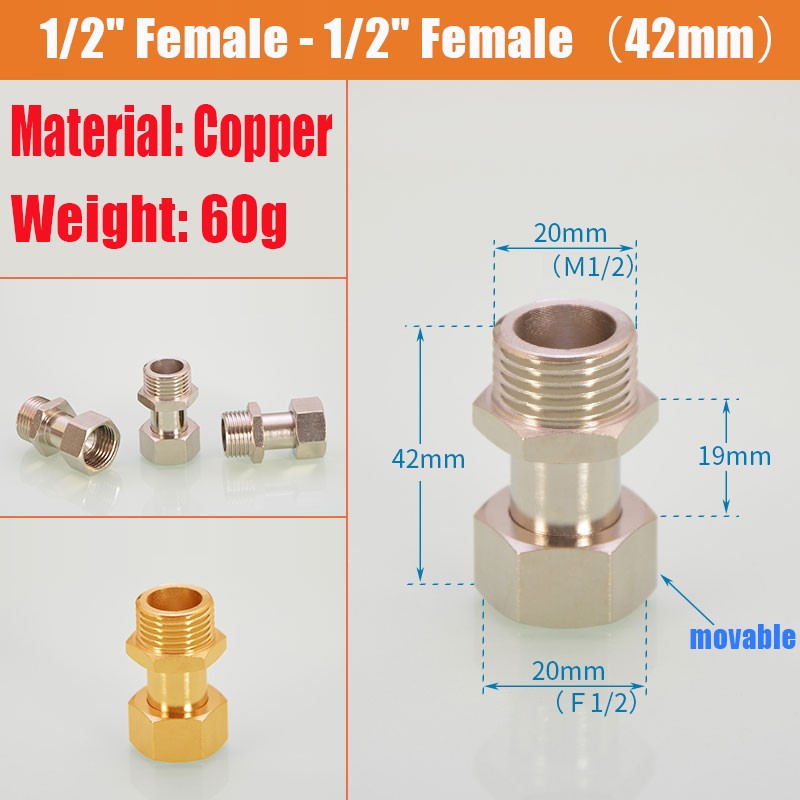 1/2″ 3/4″ Copper F/M Thread Water Heater Gas Extension Fitting Coupler Adapter