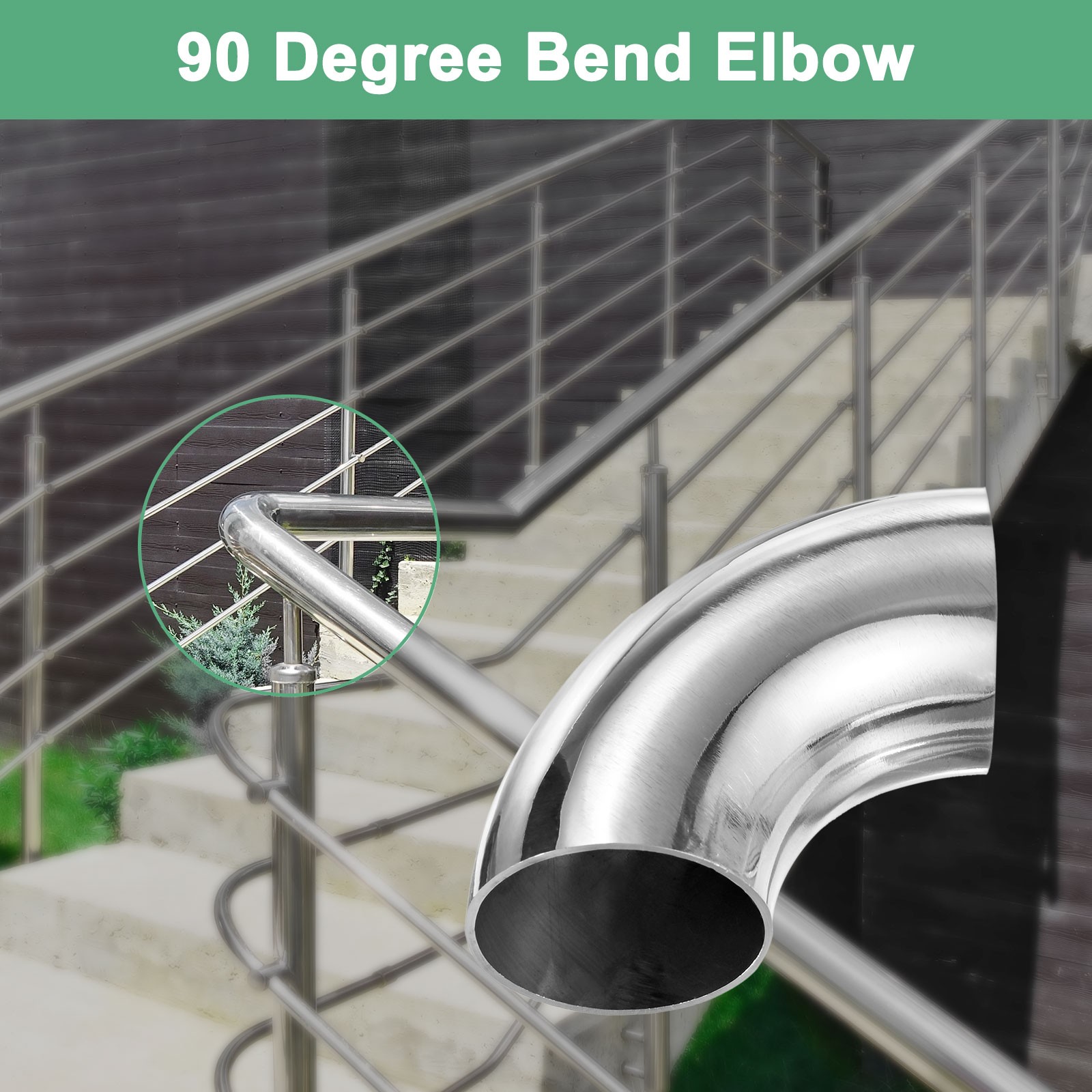 2-Pack OD 1.8 Inch 90 Degree Mandrel Bend Elbow, Thicken 1.5 mm Height 80 mm