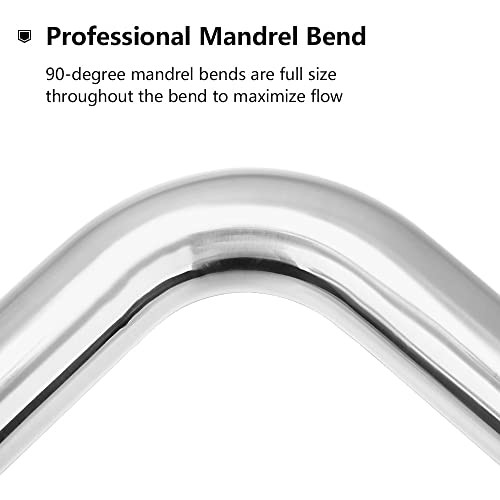 Exhaust Tube 2″ OD, Stainless Steel Exhaust Pipe Mandrel Bend, 2.0″ 90 Degree