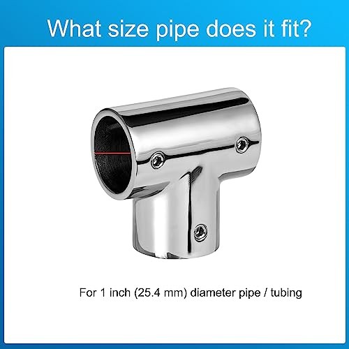 Heavy Duty Boat Handrail Fitting, 3-Way 90 Degree Tee Hardware, 316 1 inch