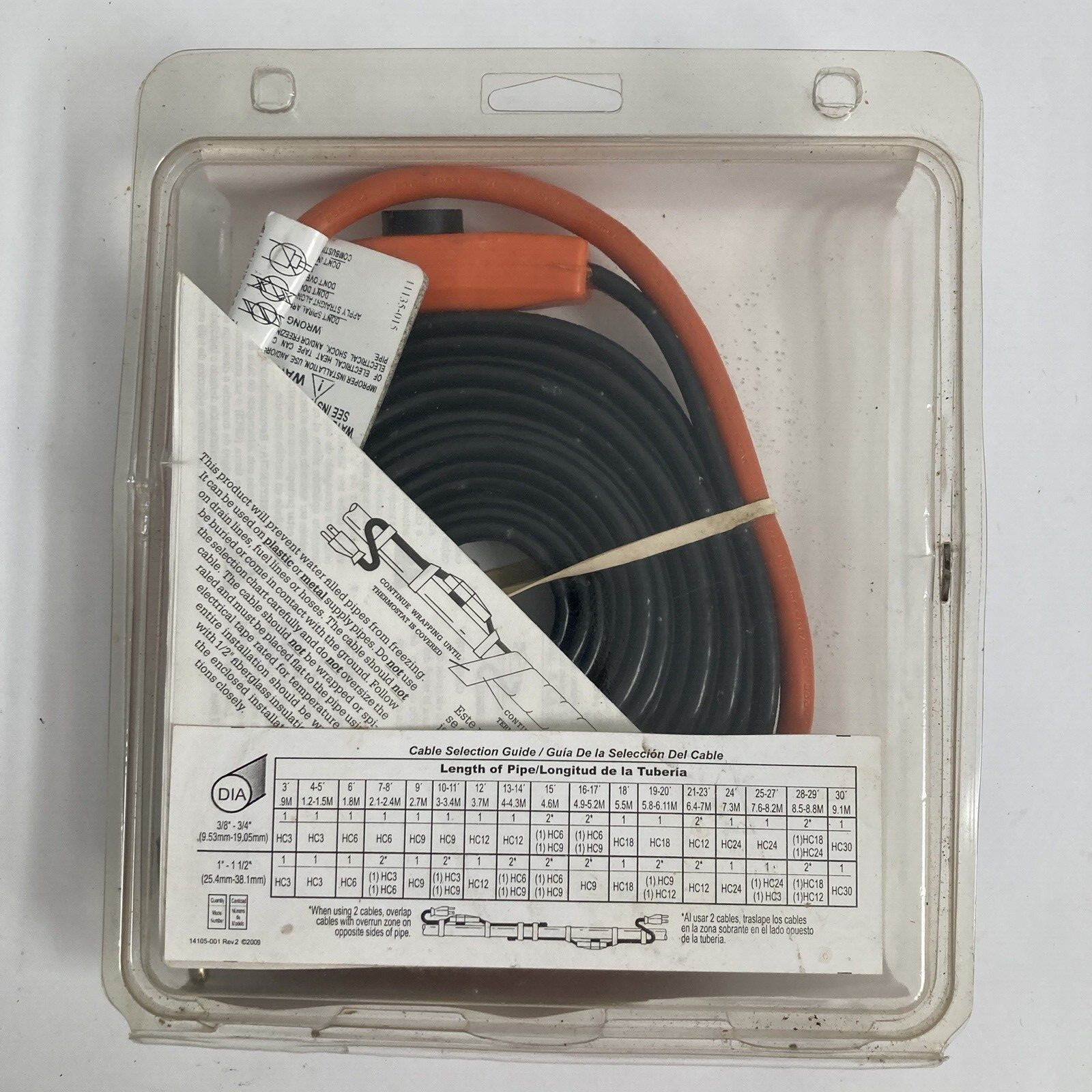 Thermwell Frost King 12′ Electric Water Pipe Heat Cable HC-12 New