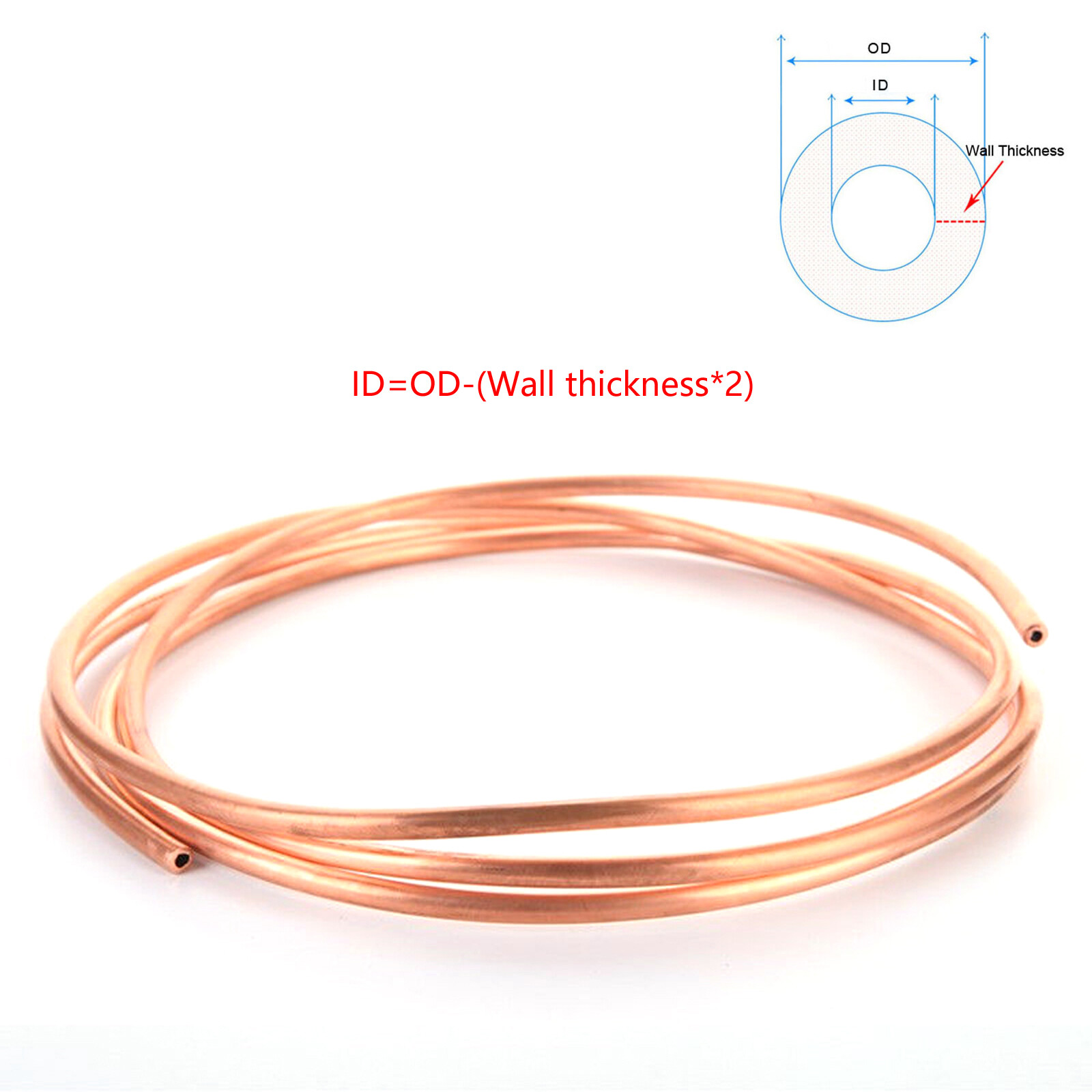 Microbore Copper Pipe Tube T2 99.9% Pure Refrigeration Coil Soft OD: 2mm To 22mm