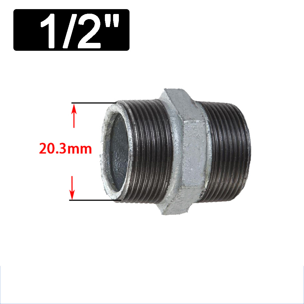 Hex Nipple Galvanized Steel Malleable Iron Pipe Fitting BSP 1/2-3″ Thickening