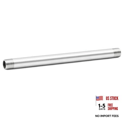 304 Stainless Steel Pipe Fitting, Nipple Cast Pipe 3/4″ NPT 12″ Length(300MM)