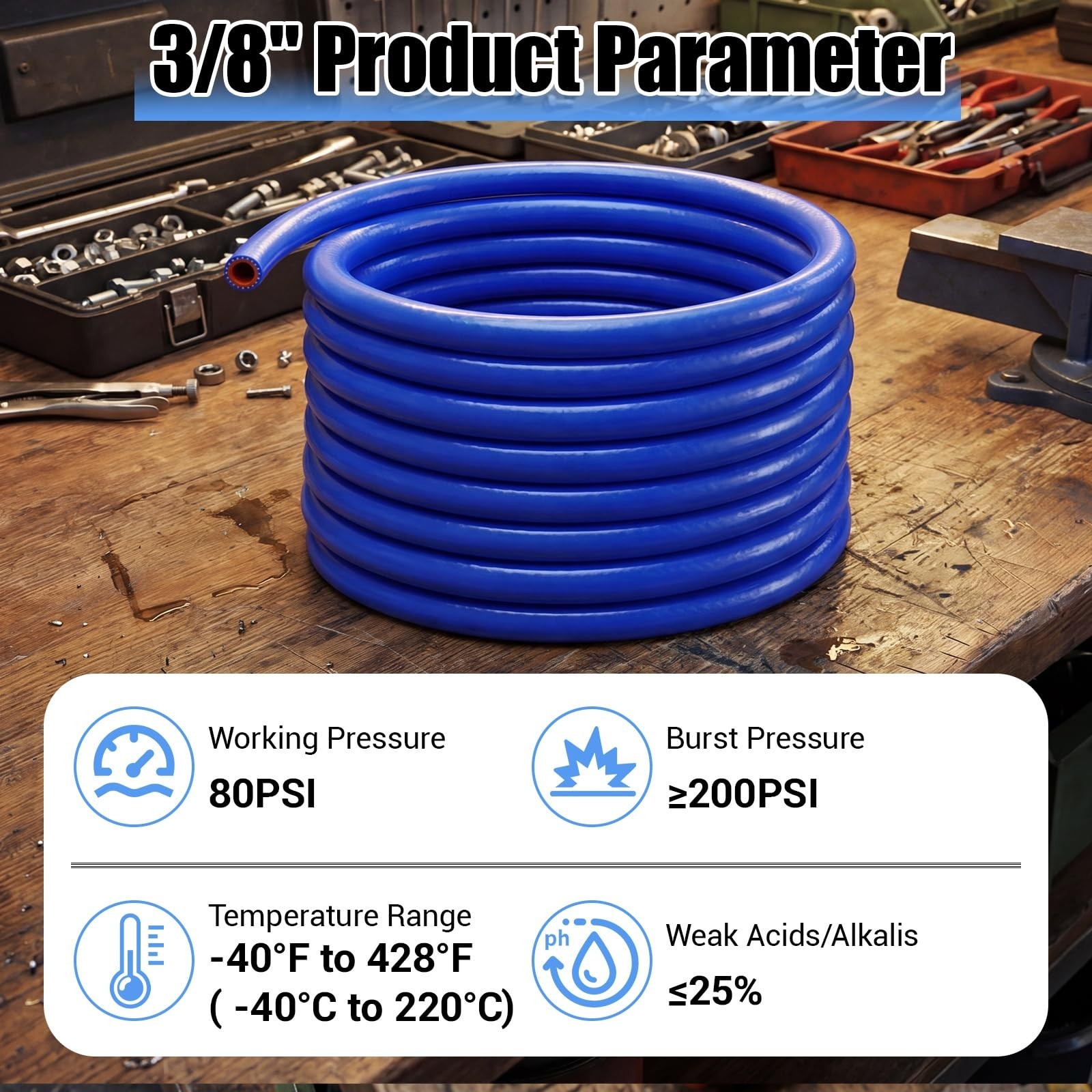 Outus 3/8″ ID Silicone Heater Hose 25 ft Roll, Coolant Radiator Straight 80 P…