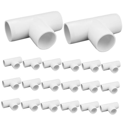 20-Pack 1/2″ PVC Fittings, Furniture Grade Pipe Fittings 3 Way for 1/2 Inch Tee