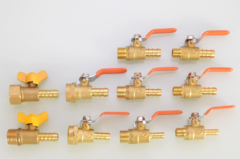 1/4″ 3/8″ 1/2″ Brass Straight Shut Off Ball Valve Gas Fuel Hose Barb Connector