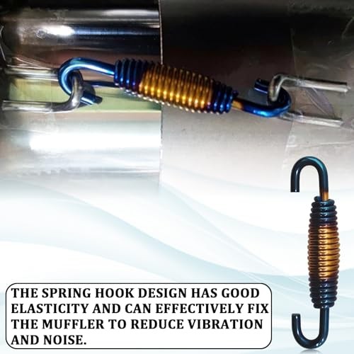 Motorcycle Exhaust Spring with Swivel Hooks, 40-60 mm Extended Range Gold Blue