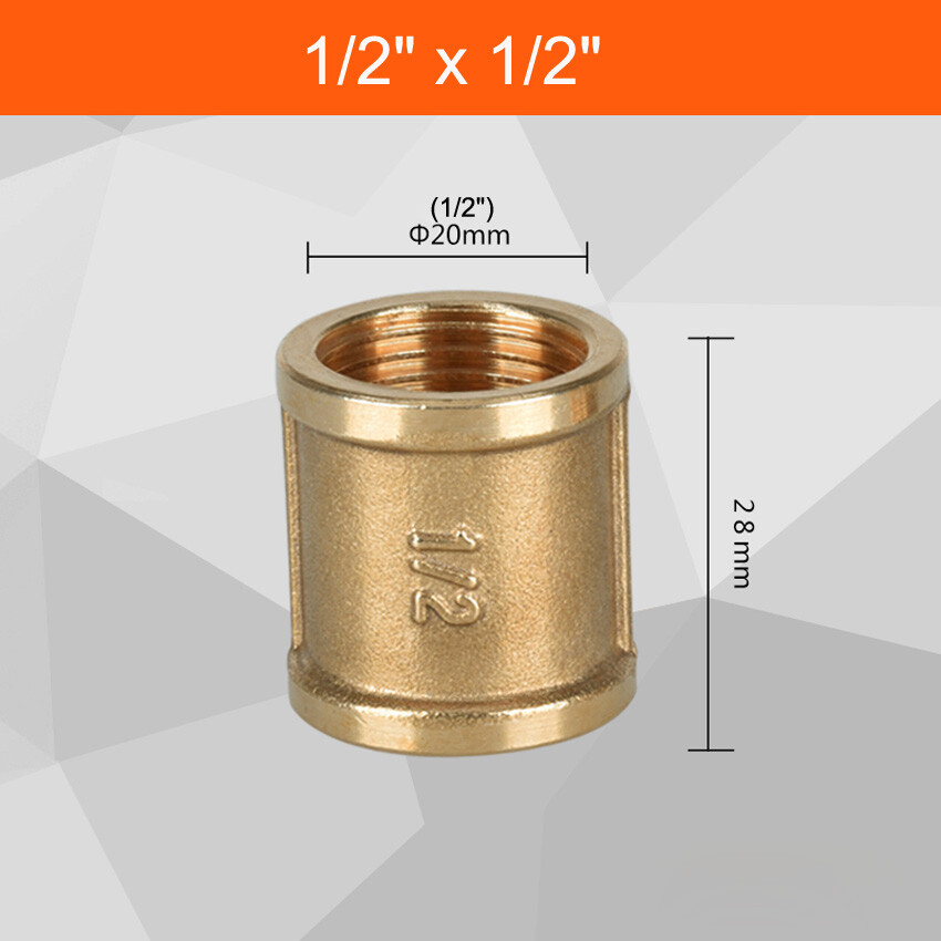 Brass Female Thread Coupler Joiner 1/2″ 3/4″ 1″ Connector Fitting Pipes Adapter