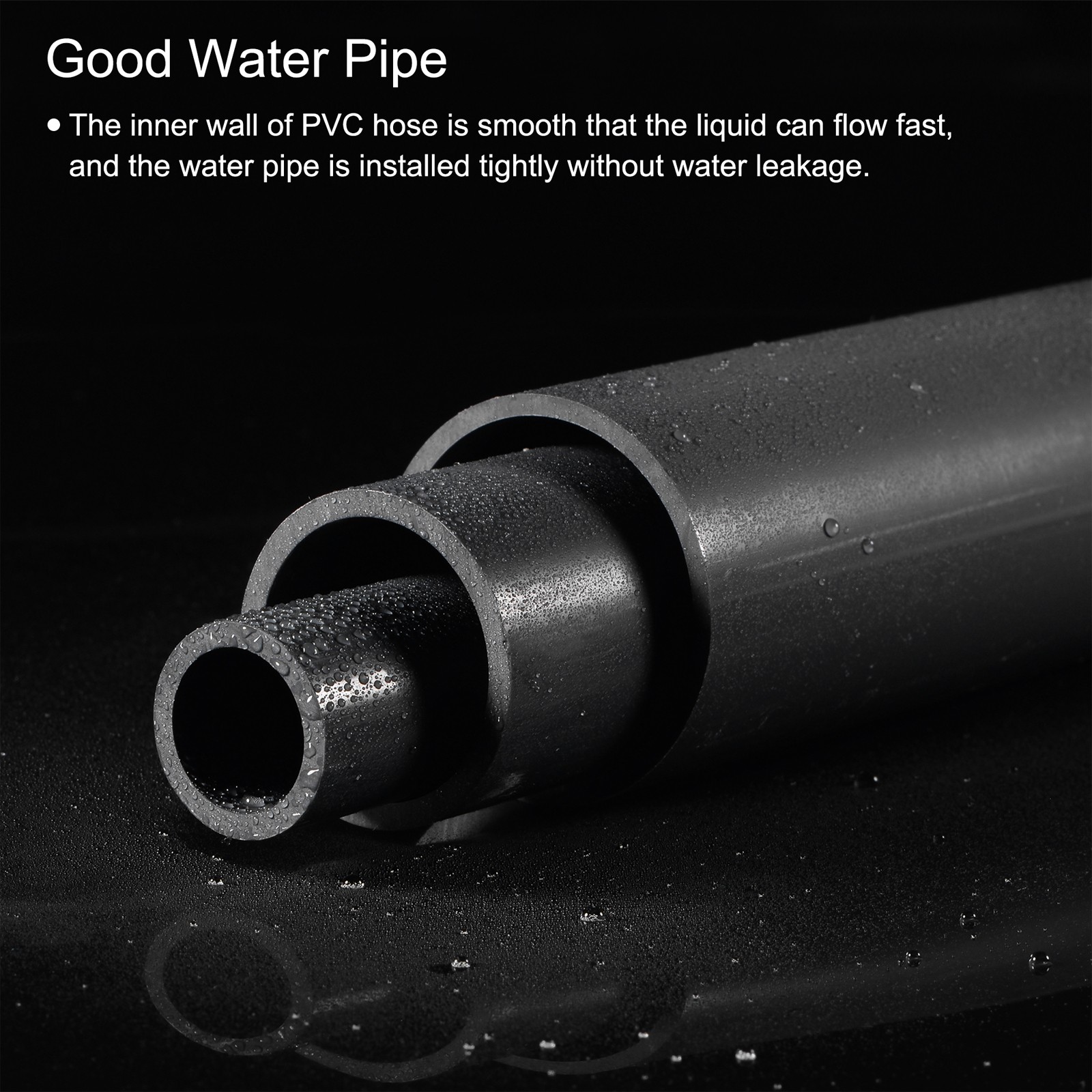 PVC Rigid Round Pipe 15.4mm ID 20mm OD 500mm Light Grey High Impact