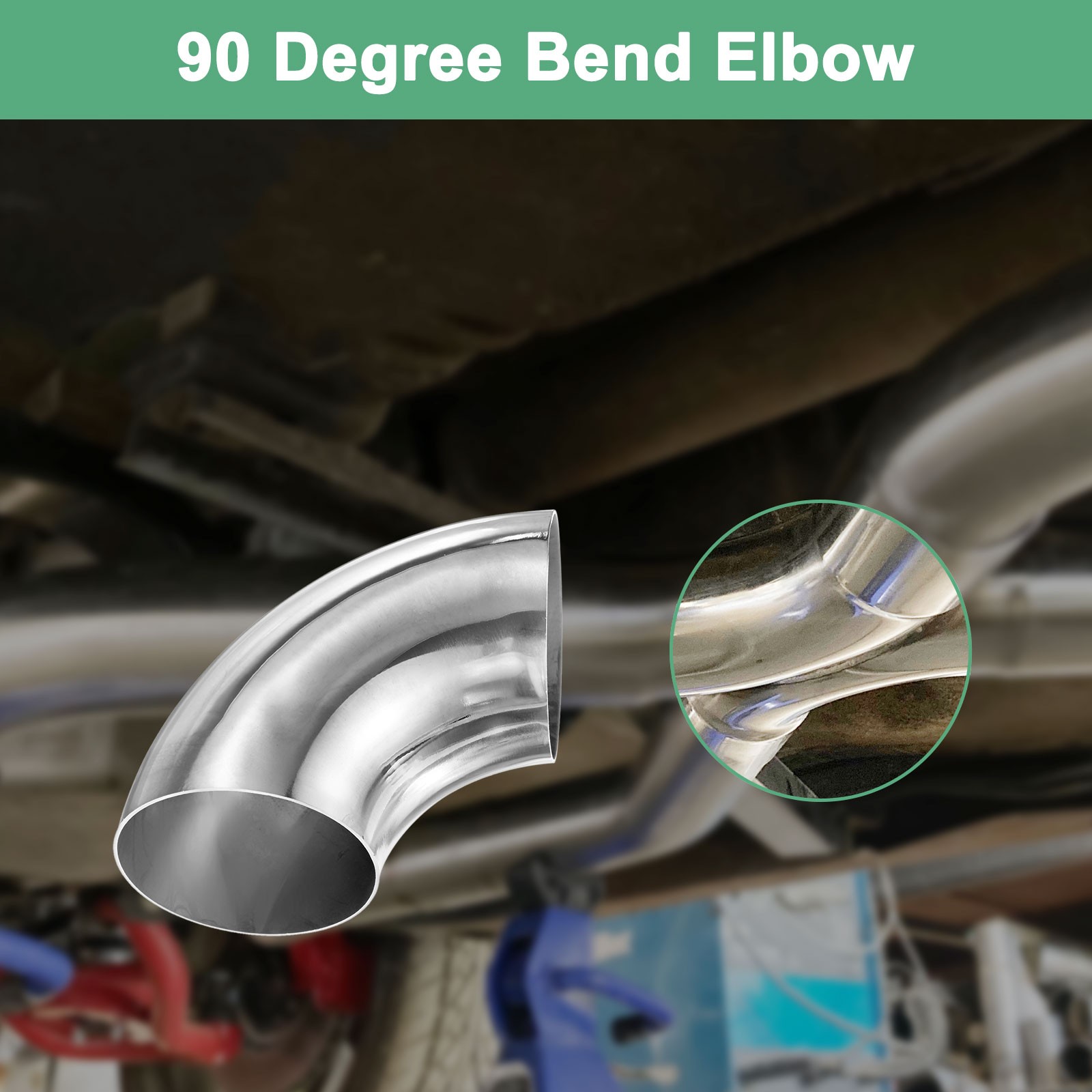 OD 3.5 Inch 90 Degree Mandrel Bend Elbow, Thicken 1.5 mm Height 140 mm