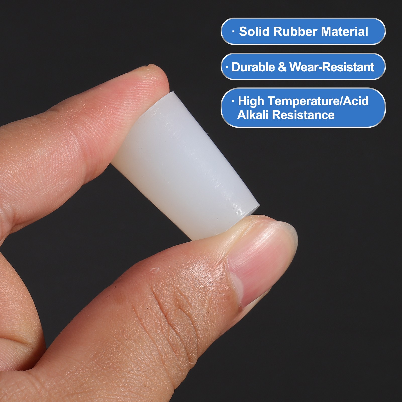 Tapered Shaped Solid Silicon Stopper, 5/8″ Tube Rubber Stoppers, 4 Pcs