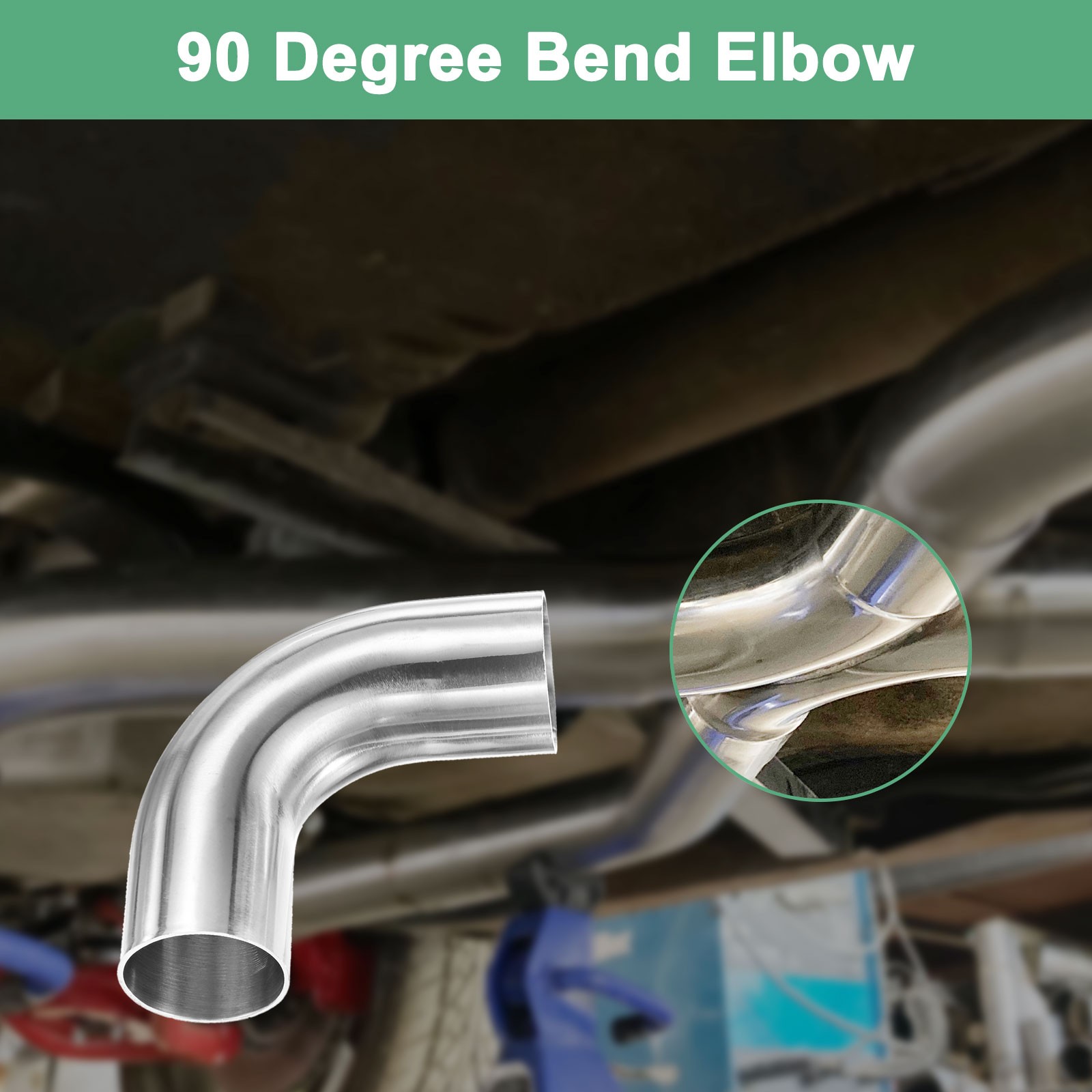 2-Pack OD 1.5 Inch 90 Degree Mandrel Bend Elbow, Thicken 1.5 mm Height 90 mm