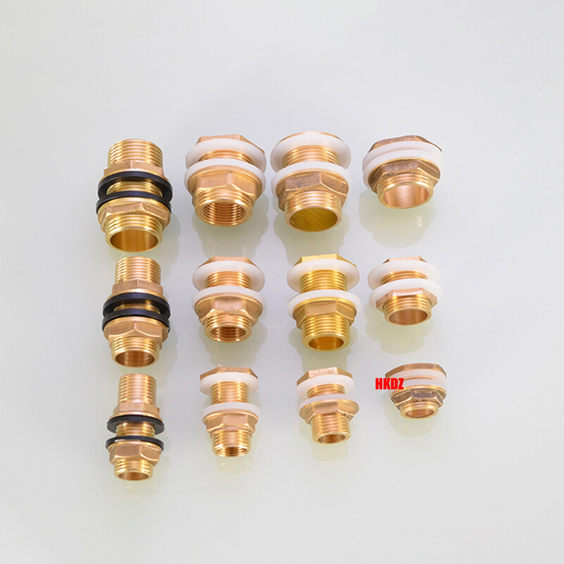 Brass Water Tank Connector Bulkhead Fittings Male/Female Thread Adapter 1/2″~2″