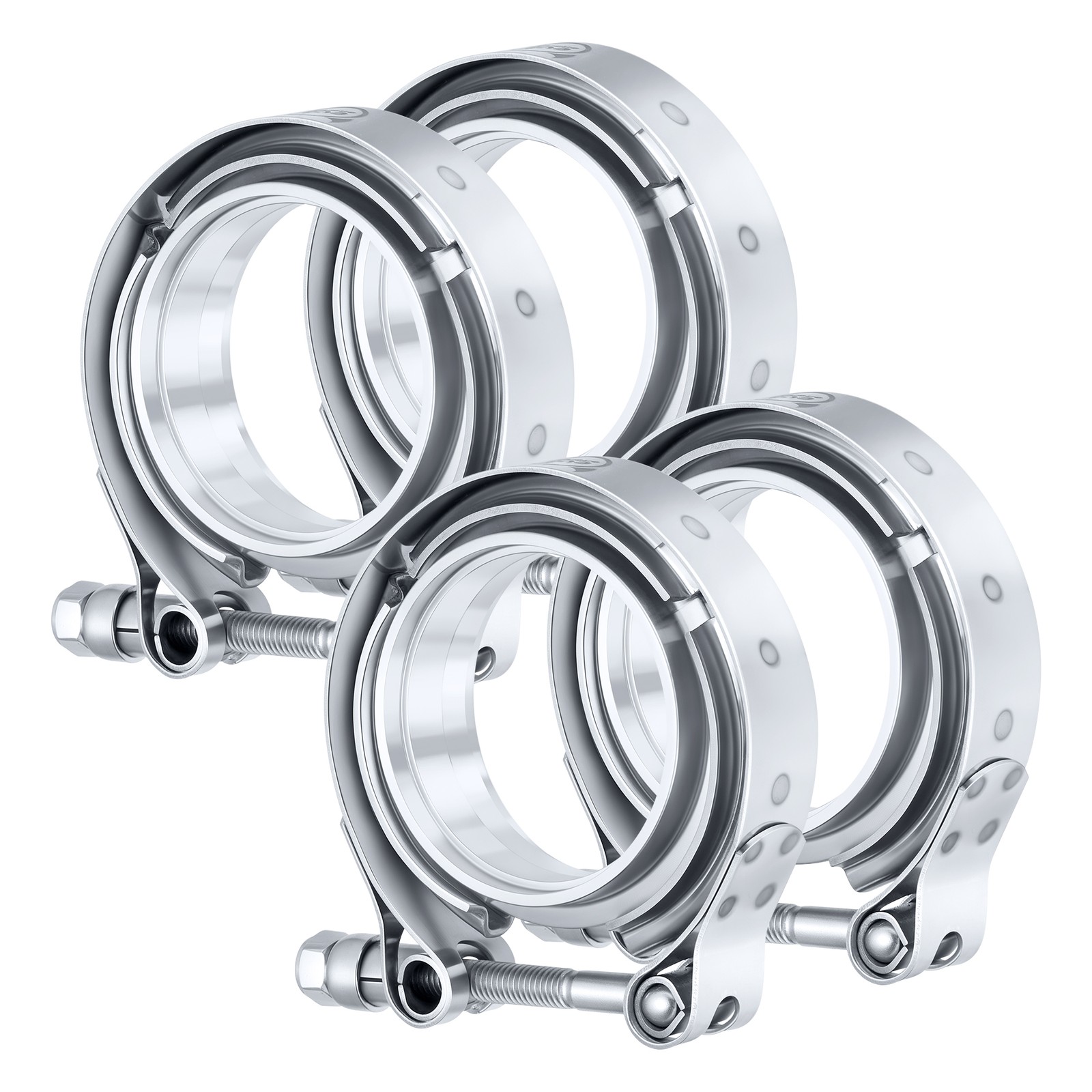 2.75″ V Band Clamp with Flange 2PCS Stainless Steel Male Female Replacement 4PC