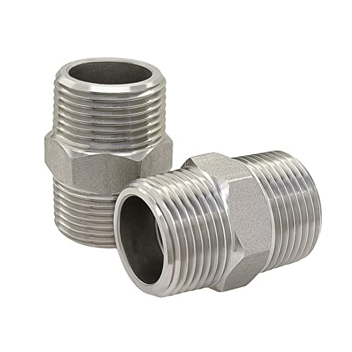 PCS Hex Nipple 1″ Male NPT Stainless 1″ x 1″ NPT (O.D x O.D: 1-1/4″ x 1-1/4″) 2