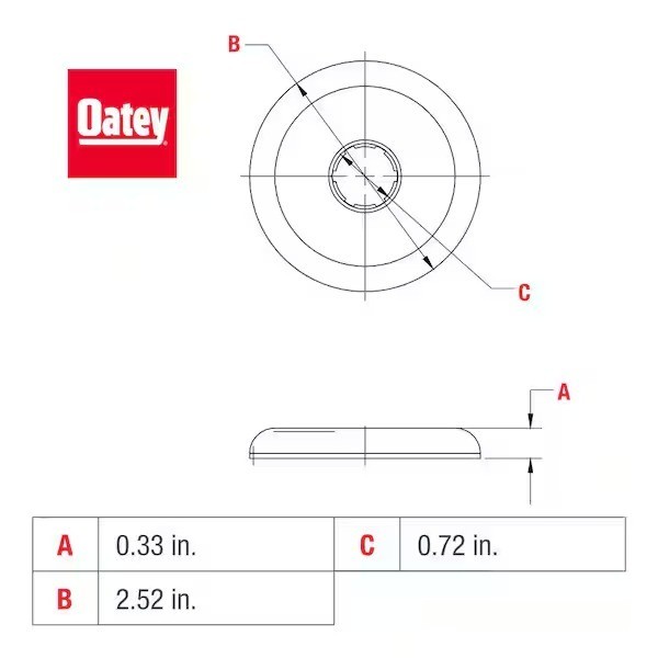 Oatey 1/2 in. x 2.5 in Copper Tube Chrome-Plated Floor and Ceiling Plate 20-Pack